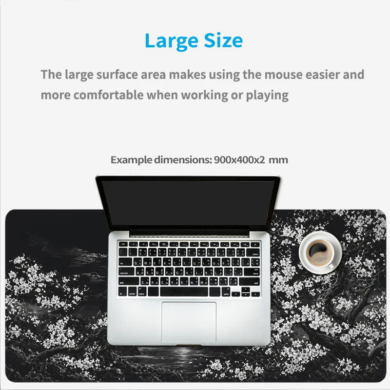 Black And Red Cherry Blossoms Mount Fuji Mouse Pad Gamer XL Computer New HD Mousepad XXL Non-Slip Soft Office Mouse Mats view 5