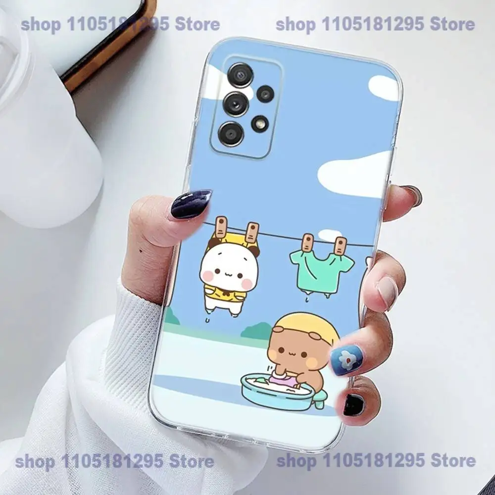 Casing Ponsel BuBu D-DuDu Lucu Silikon untuk Samsung S23,21,22,20 FE Lite,S10,9,PIus,A70,Transparan Lembut