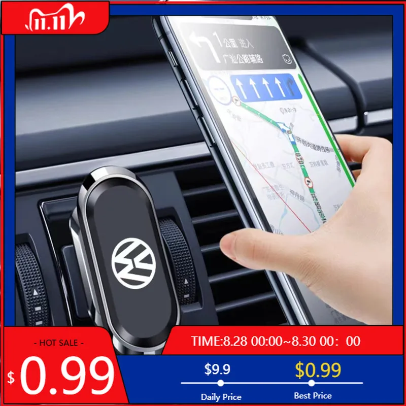 

VW GTI GOLF 2026 Горячий для VW VOLKSWAGEN Магнитный автомобильный держатель для телефона Вращающаяся на 360° мини-подставка в форме полосы для Volkswagen GOLF 5 Tigu