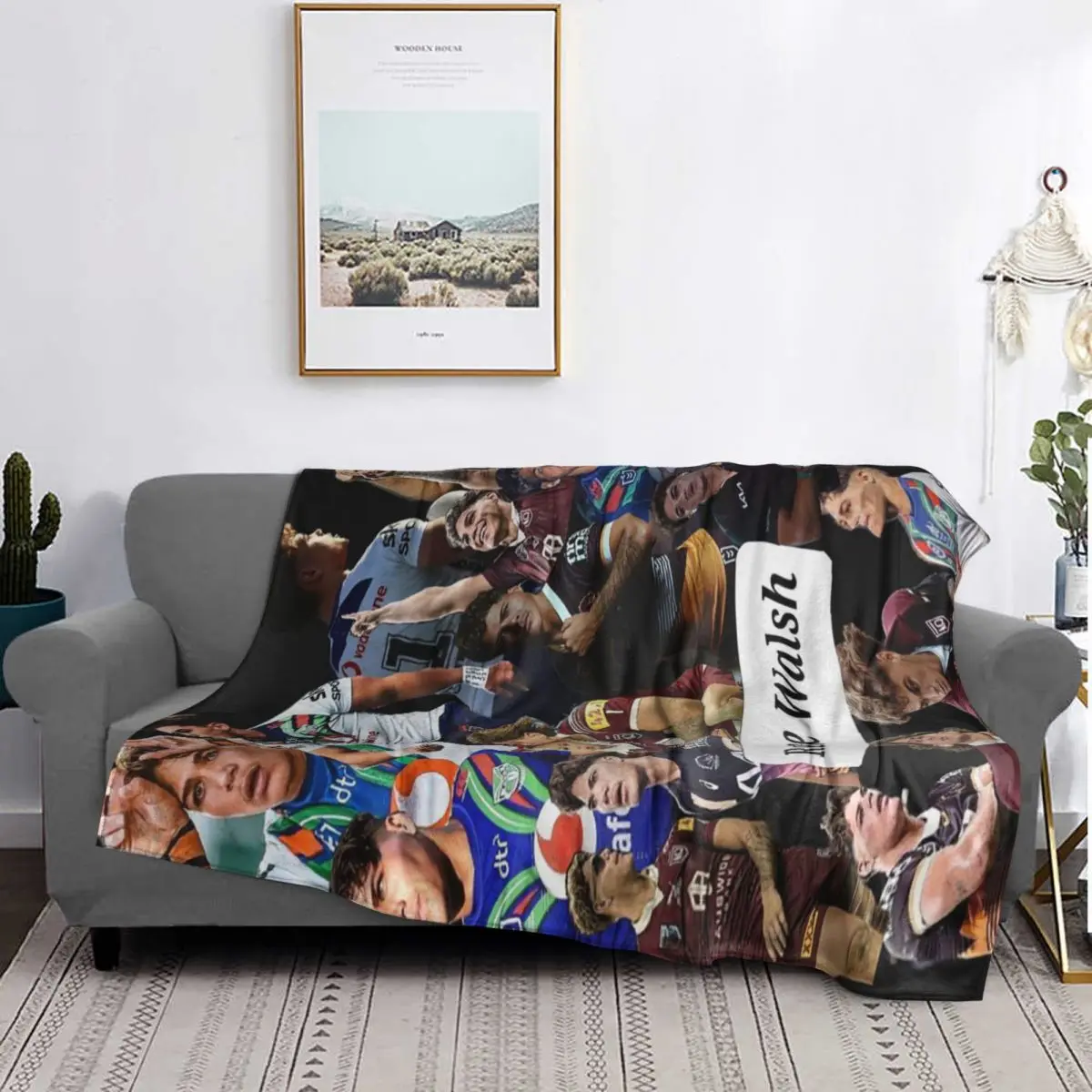 Reece Walsh Nrl Hot Collage Photos Blankets Soft Warm Flannel Throw Blanket Bedding for Bed Living room Picnic Travel Home Couch