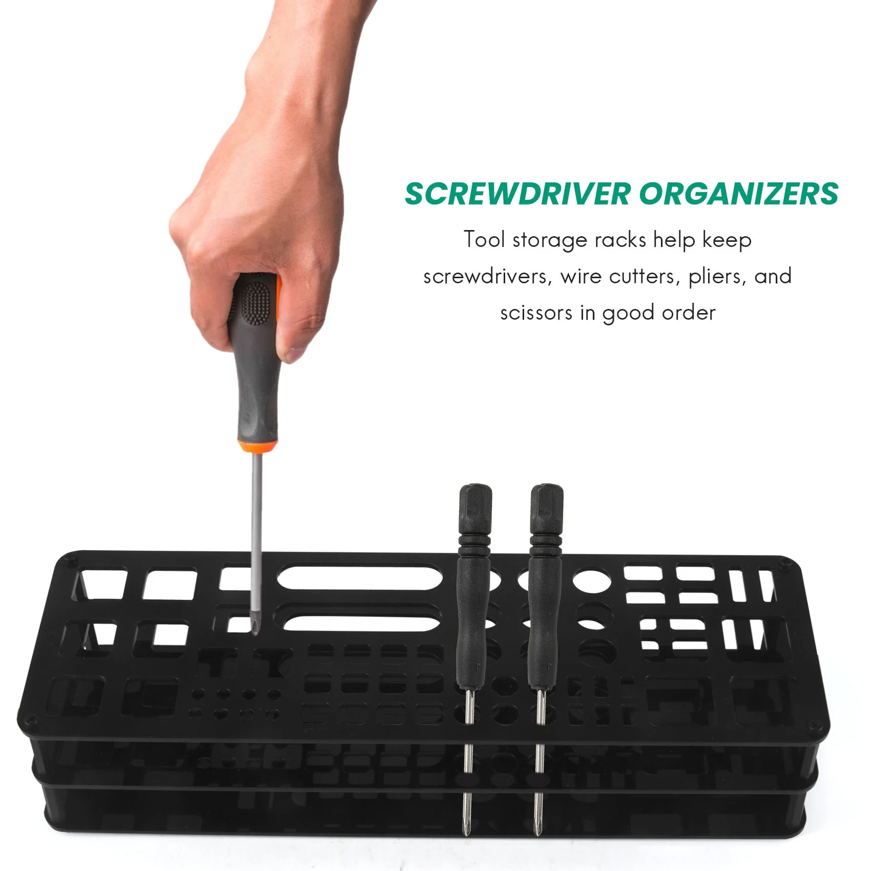 AB34-ไขควงผู้ถือตู้แร็คไขควงสําหรับHex Cross Screw Driver RCชุดเครื่องมือOrganizer 63 หลุม