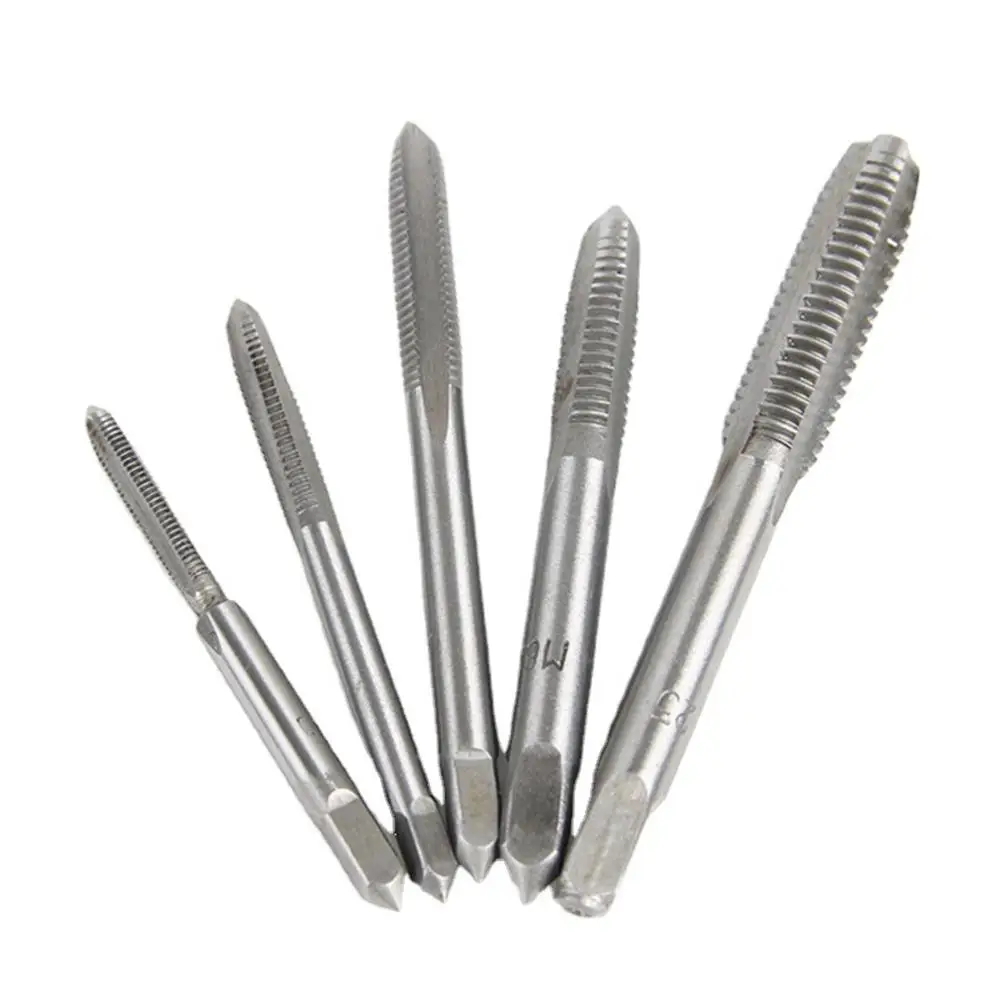 5pcs Hand Straight Groove Thread Tap M3 to M8 Quick Tapping and Durable Metric Thread Screw Taps Hardware Tool Set