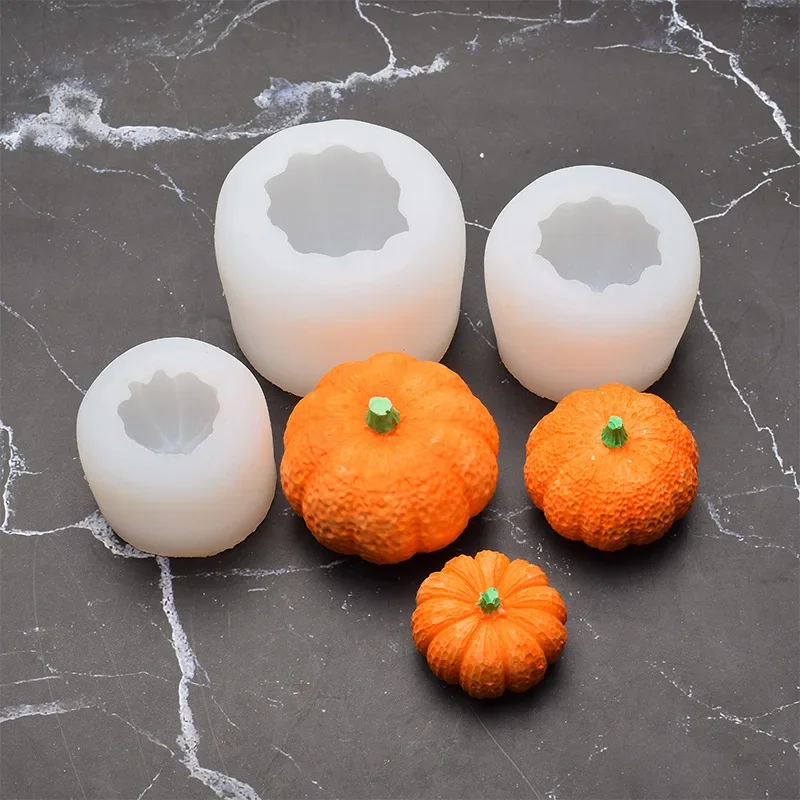 Halloween 3D Pumpkin Candle Mold Manual DIY Old Pumpkin Christmas Aromatherapy Candle Decoration Silicone Abrasive Tool