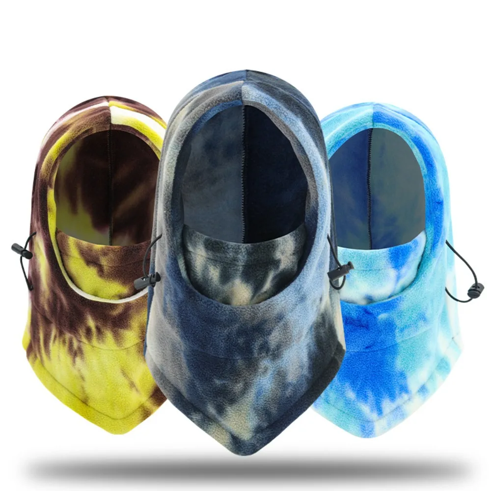 Casual Thermal Fleece Balaclava Hat Drawstring Windproof Masks Hood Beanies Ear Protector Neck Warmer Warm Hood and Hat Cycling