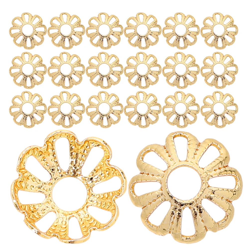 

200 Pcs Gold-covered Hollow Beads Bracelet Charms for Making Copper Craft Supplies