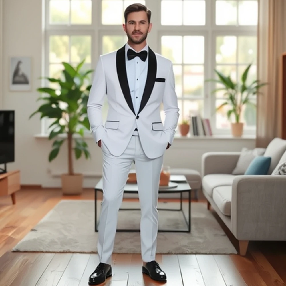 

Elegant Men's 3 Piece Suit Sets Notched Lapel Single Button Jackets + Vest + Pants for Business & Weddings