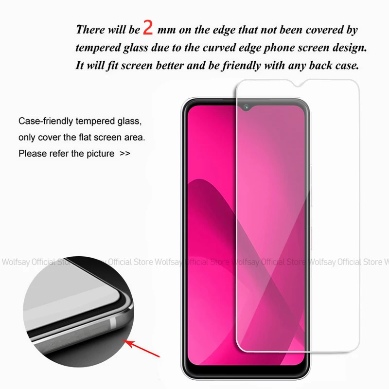 2/4PCS Screen Protector For T-Mobile T Phone 2 5G Tempered Glass For T-Mobile T Phone 2 5G Full Glue Cover Screen Phone Glass