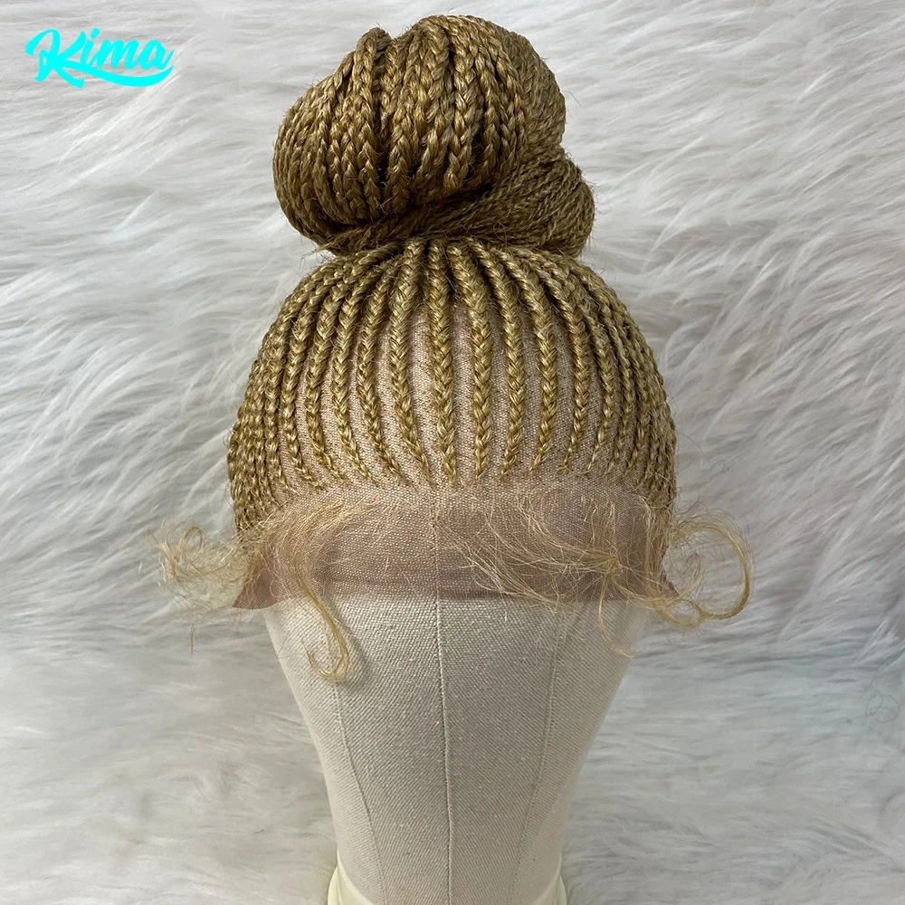 New Bun Braided Wigs Synthetic Lace Front Braided Wigs For Black Women Braid With Baby Hair Lace Front Bun Wigs Braids