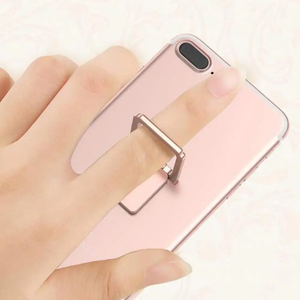 Mobile Phone Stand Magnetic 360-degree Rotating Metal Square Ring Buckle Cell Phone Holder for Tablet