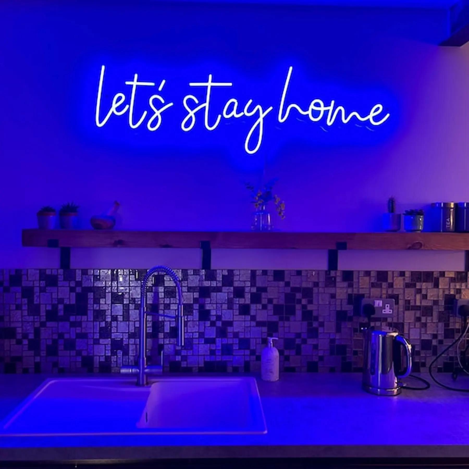 

Big Size Let's stay Home Neon Sign Personalized Home Wall Decor Living Room Game Room Sign Housewamring Gallery Wall Hanging