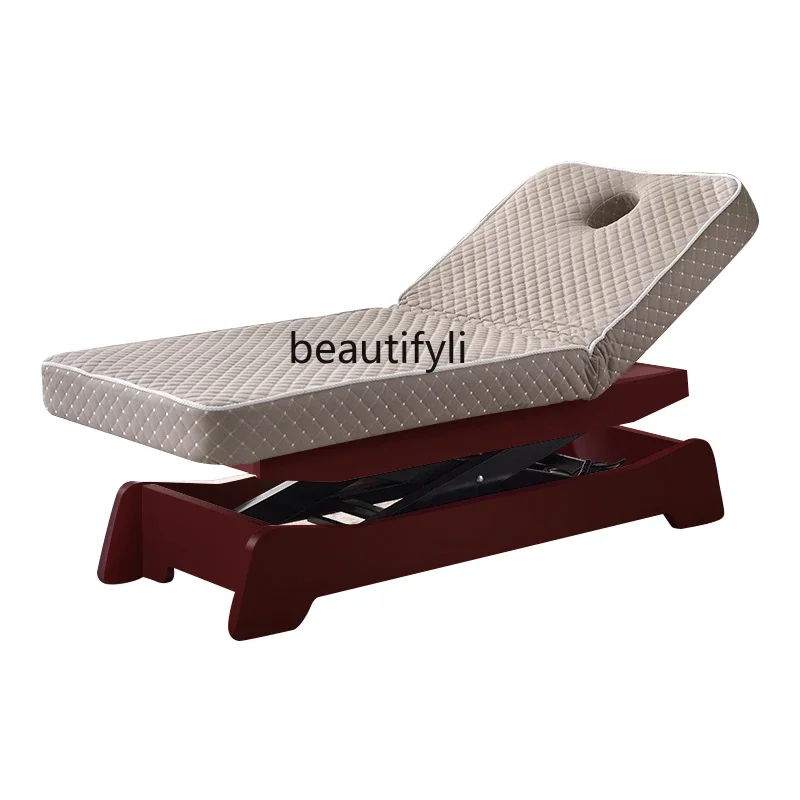 

Electric lifting beauty bed Solid wood massage bed for high-end beauty salons Physiotherapy bed