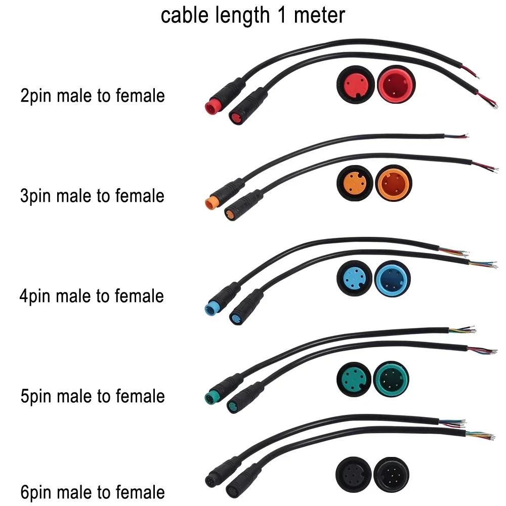 2/3/4/5/6Pin Cable Ebike Display Cable Connector Wire For Electric Scooter Sensor Electric Bicycle Butt Joint Plug Male Female