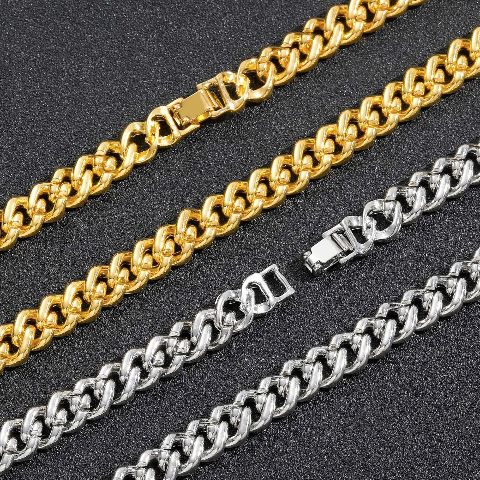 9MM Prong Cuban Link Chain Hip Hop Men Necklace iced out paris chain Rhinestone Paved Miami Rhombus Cuban Necklace Bracelet Gift