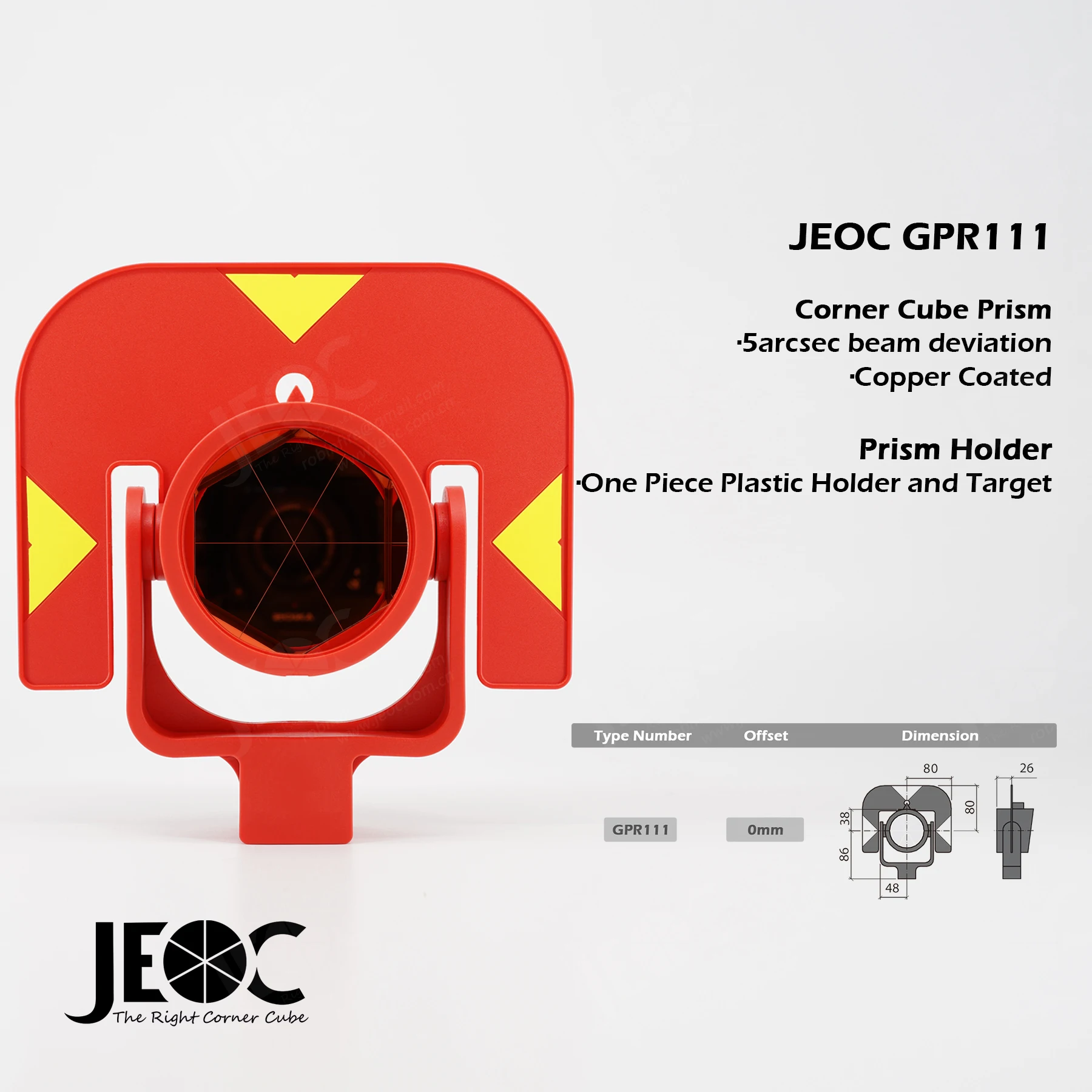 JEOC GPR111 Reflective Prism, Surveying Reflector for Leica Total Station System Accessories Topography Land Surveying