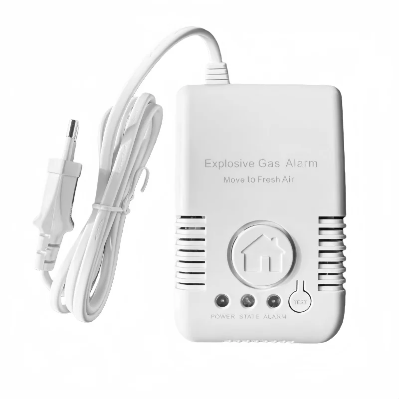 Anti-Explosion Home Gas Leak Detector, EU/US Plug 7% LEL High Sensitivity Real-Time Monitoring