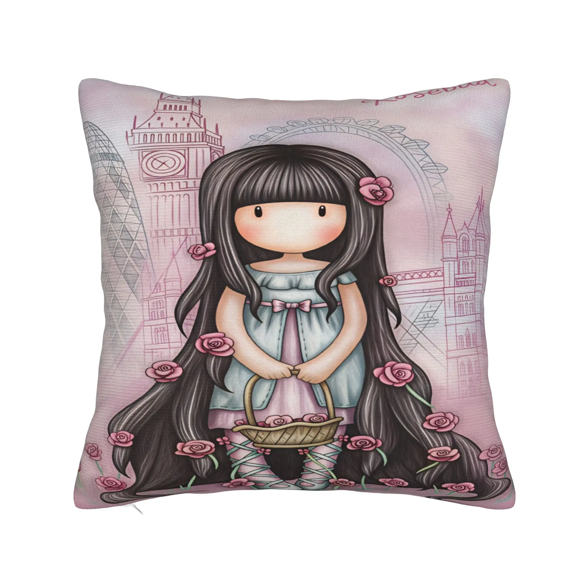 Cartoon Girl Santoro Gorjuss Pillow Case  Morden Pillow Cover Square Pillowcases For Sofa Bedroom Home Decor