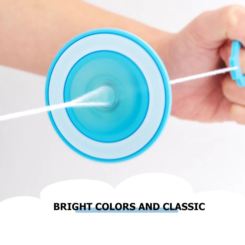 

5Pcs Pulled String Wooden Educational Plaything Kids Peg Tops Creative Early Learning Pull Wire Turntable