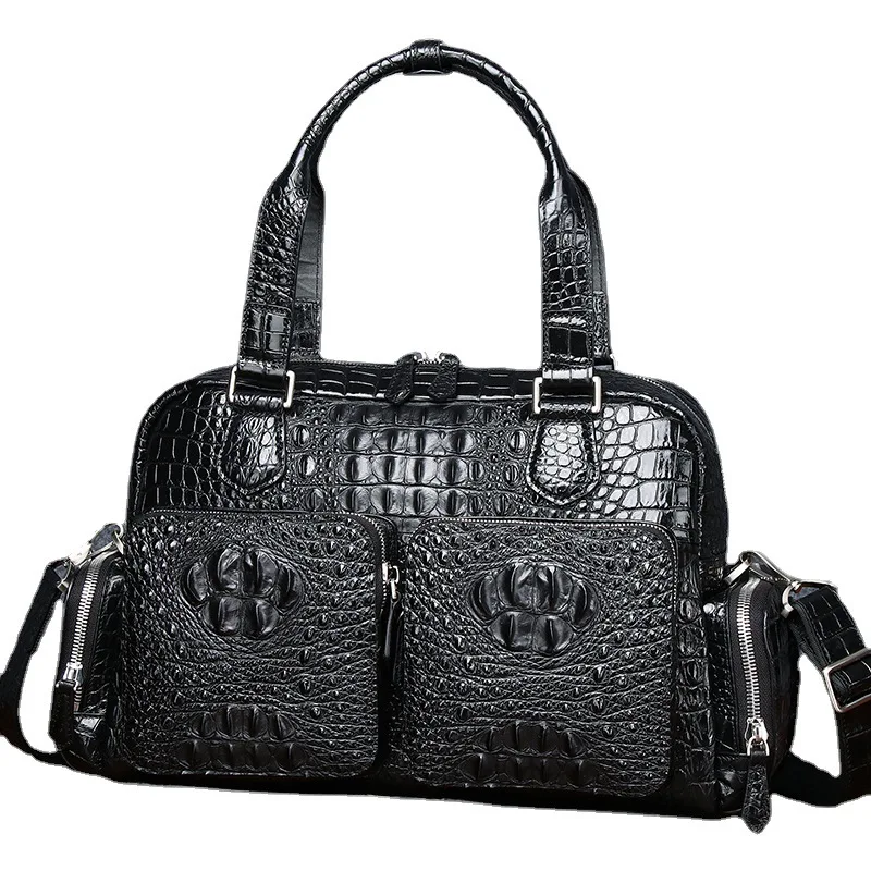 Quality Business men's bag Real Cowhide Leather Crocodile Pattern Tote bag Men shoulder bags Genuine Leather Bag