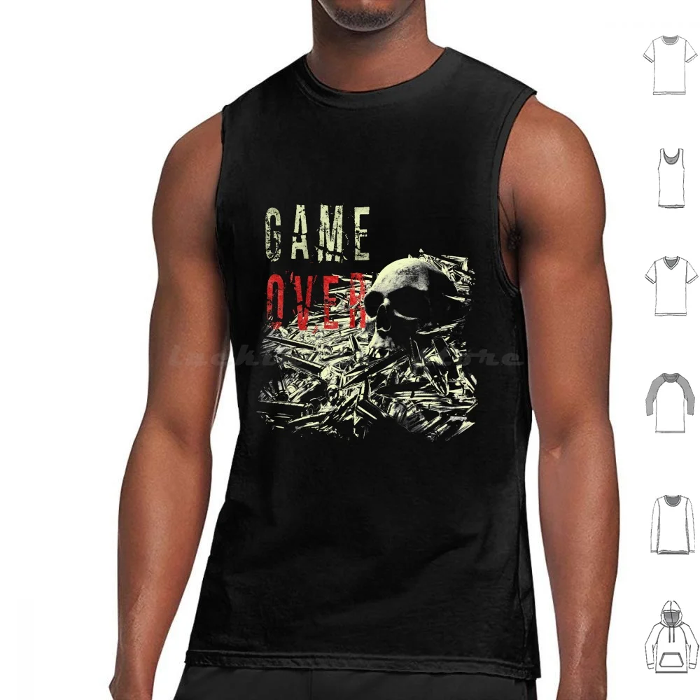 Game Over Tank Tops Chaleco Sin Mangas Consola de Realidad Virtual Un Videojuegos Gamer Ps4 Juego Controlador de Juegos Ps3 Juego de Pc