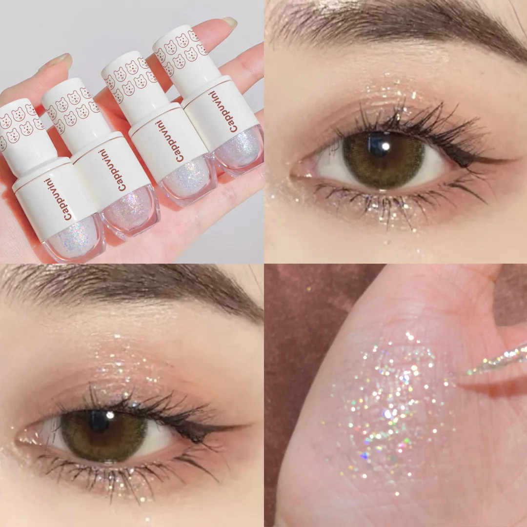 Glitter Highlighter Cappuvini Liquid Eyeshadows High-Gloss Shiny Mermaid Pearl Tears Brightening Quick Drying Eyeliner Wholesale