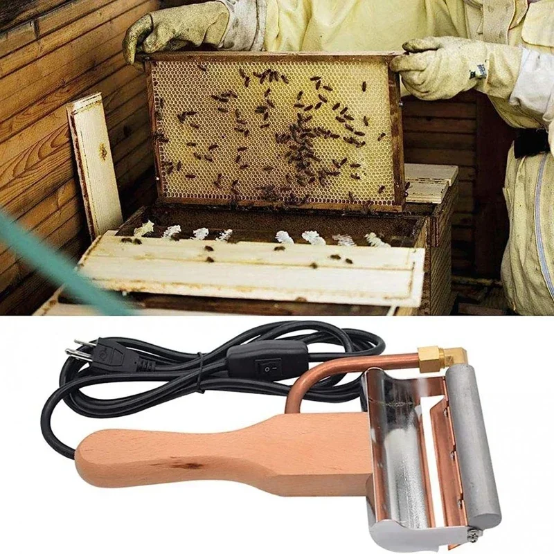 Beekeeping Equipment Electric Heating Uncapping Plane Honey Knife Wooden Handle Tool Uncapping Fork