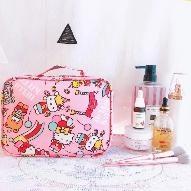 Hellokittys Cartoon Large Capacity Waterproof Cosmetic Bag Cute Anime Travel Storage Washing Bag Skin Care Product Storage Bag