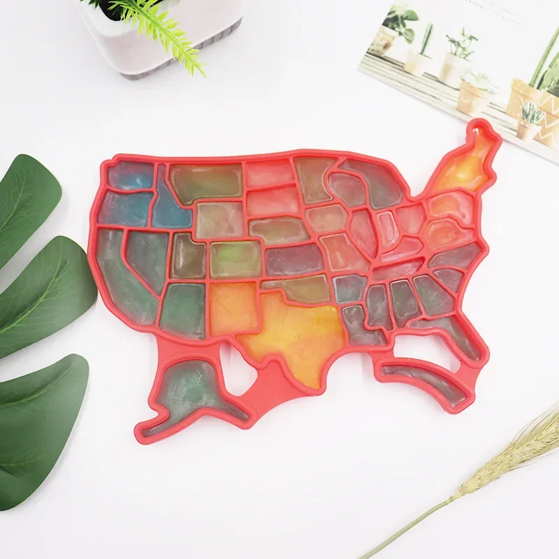 

Creative American Map Ice Cube, Whisky Ice Maker, Silicone Ice Box Mold