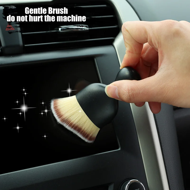 Car Interior Cleaning Brush Center Console Air Outlet Washing Soft Brush with Shell Cover Auto Crevice Dust Removal Brush Tool