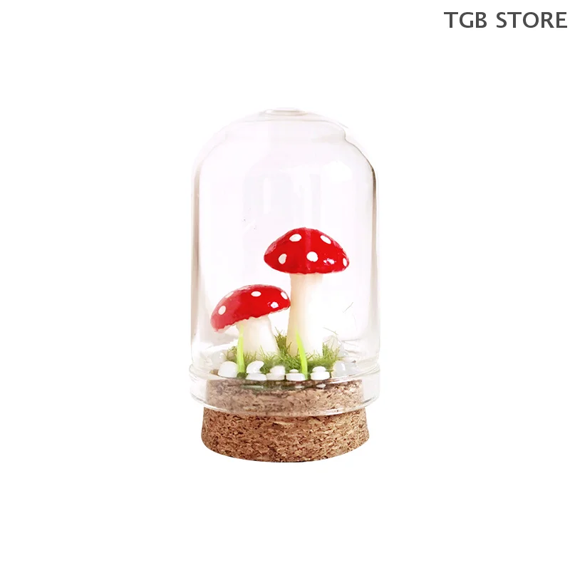 1 stks miniatuur tuin landschap magisch bos glas decoratie model ornament poppenhuis mini paddestoel speelgoed