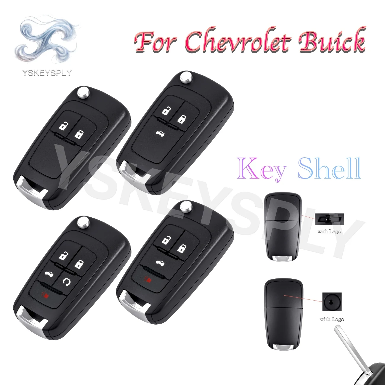 Чехол-корпус для ключа-пульта (брелока) для Buick, Chevrolet Camaro, Impala, Aveo, Malibu, Sail, Orlando, Cruze, Epica, Trax, Spark