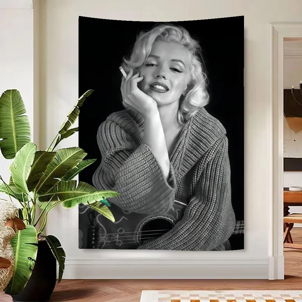 Vintage Marilyn Monroe DIY Wall Tapestry Hippie Flower Wall Carpets Dorm Decor Wall Art Decor