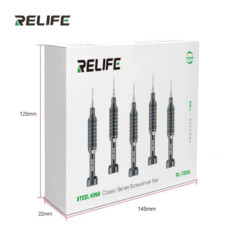 RELIFE RL-730A سبائك الألومنيوم مفك مجموعة قوية المغناطيسي الجذب اضافية الصلب S2 الصلب بت إصلاح تفكيك أداة