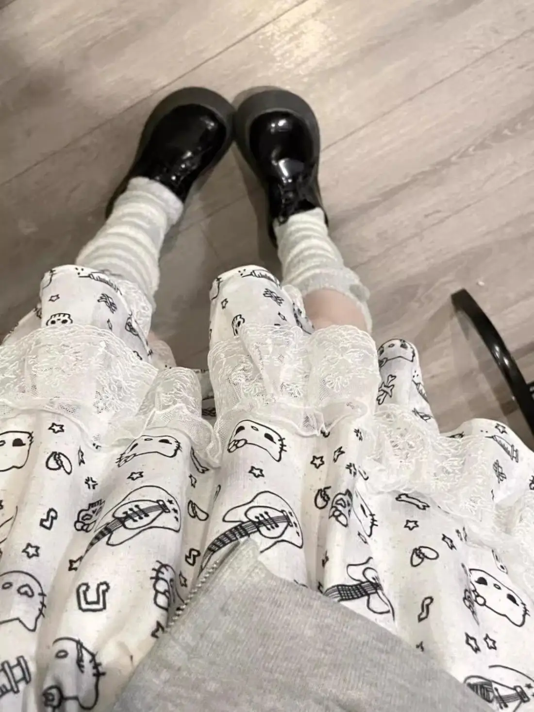 Jupe à ourlet en dentelle pour femmes, jupe gâteau bouffante