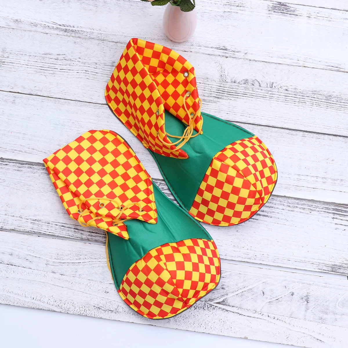 

Average Size Clown Shoes Bright Color Adjustable String Tie Perfect for Halloween Costume Men Women Clown Shoes