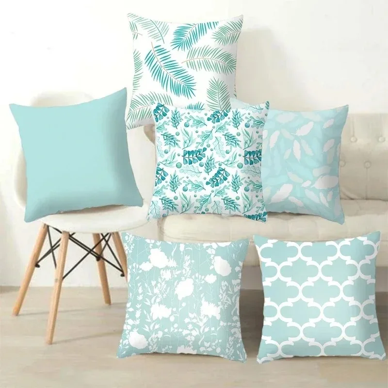 Modern Geometric Print Pillowcase Sofa Lumbar Pillowcase Mint Green Pillowcase Home Decoration Cushion Cover