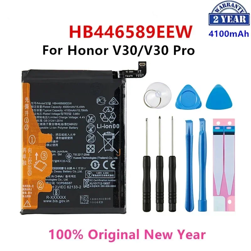 100% Orginal  HB446589EEW 4100mAh Battery For Huawei Honor V30 V30 Pro V30Pro Replacement Batteries +Tools