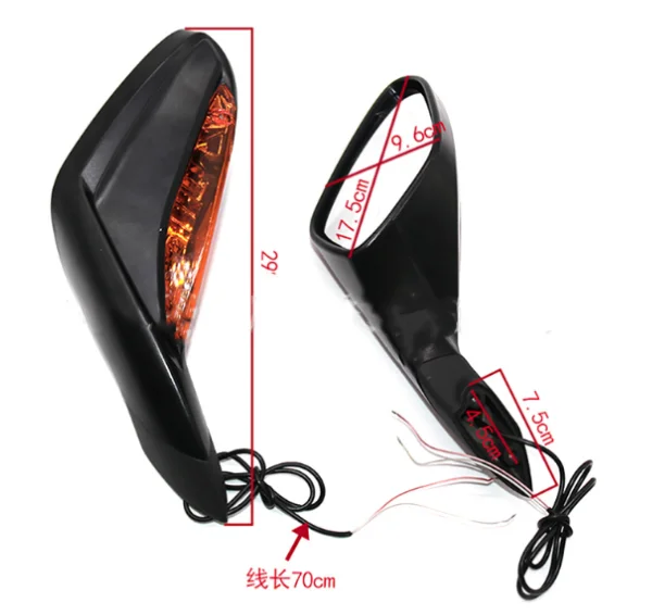 EU quality Motorcycle Rearview Side Mirrors with Turn Signal Light  Melt color For MV Agusta F3 675 800 MV Agusta F4/F4 RC/F4 RR