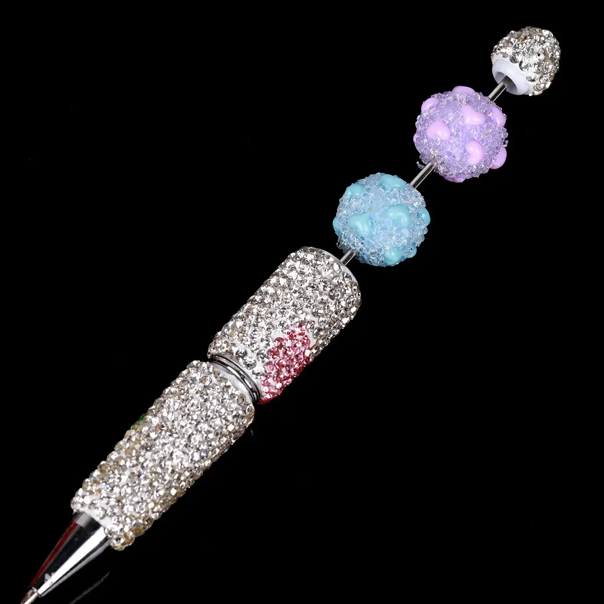 5pcs/10pcs Random Color Heart Granulated Rhinestone Acrylic Beads For Jewelry Making DIY Suitable For Bracelets Key Chain