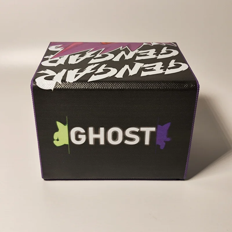 Gengar PTCG DIY lederen kaartdoos met grote capaciteit, verdikte anime-gamecollectiekaartopbergdoos 100+