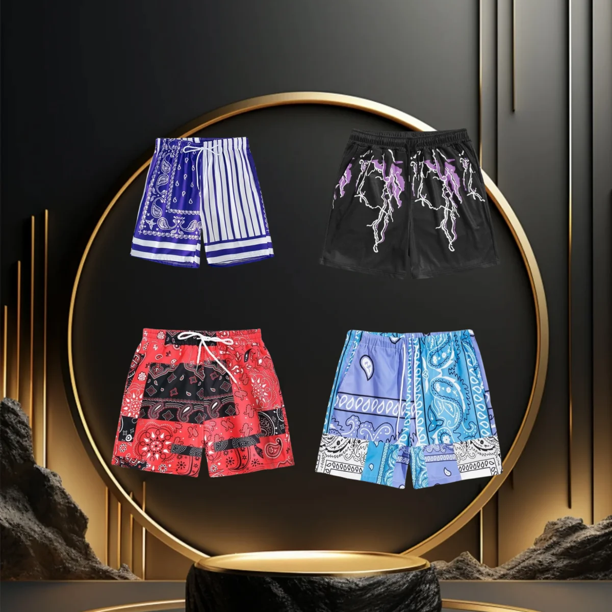 

Men's Shorts 3D Print Vacation Loose Sports Casual Summer Basketball Cashew Shorts Moto Quick Drying Beach 2025 Hot Sale