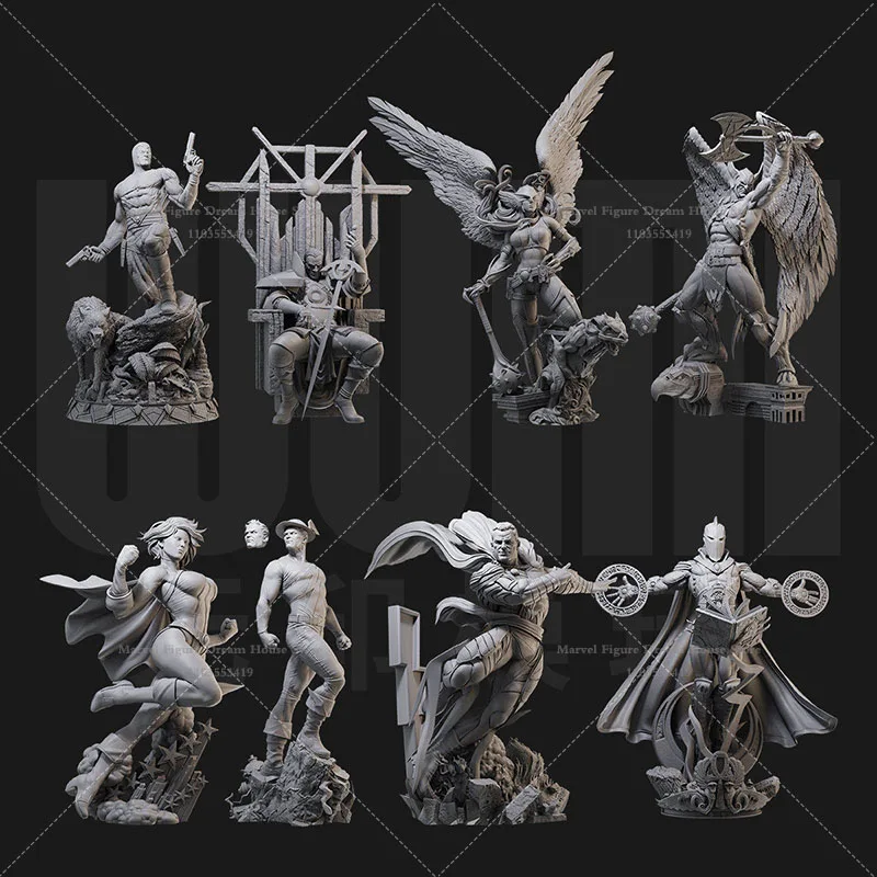 

1/24 1/18 Scale DIY Self-assembled GK Resin Un-panited Doll White Model Reincarnation Destiny‌ Classic Partner Sanders and Hall