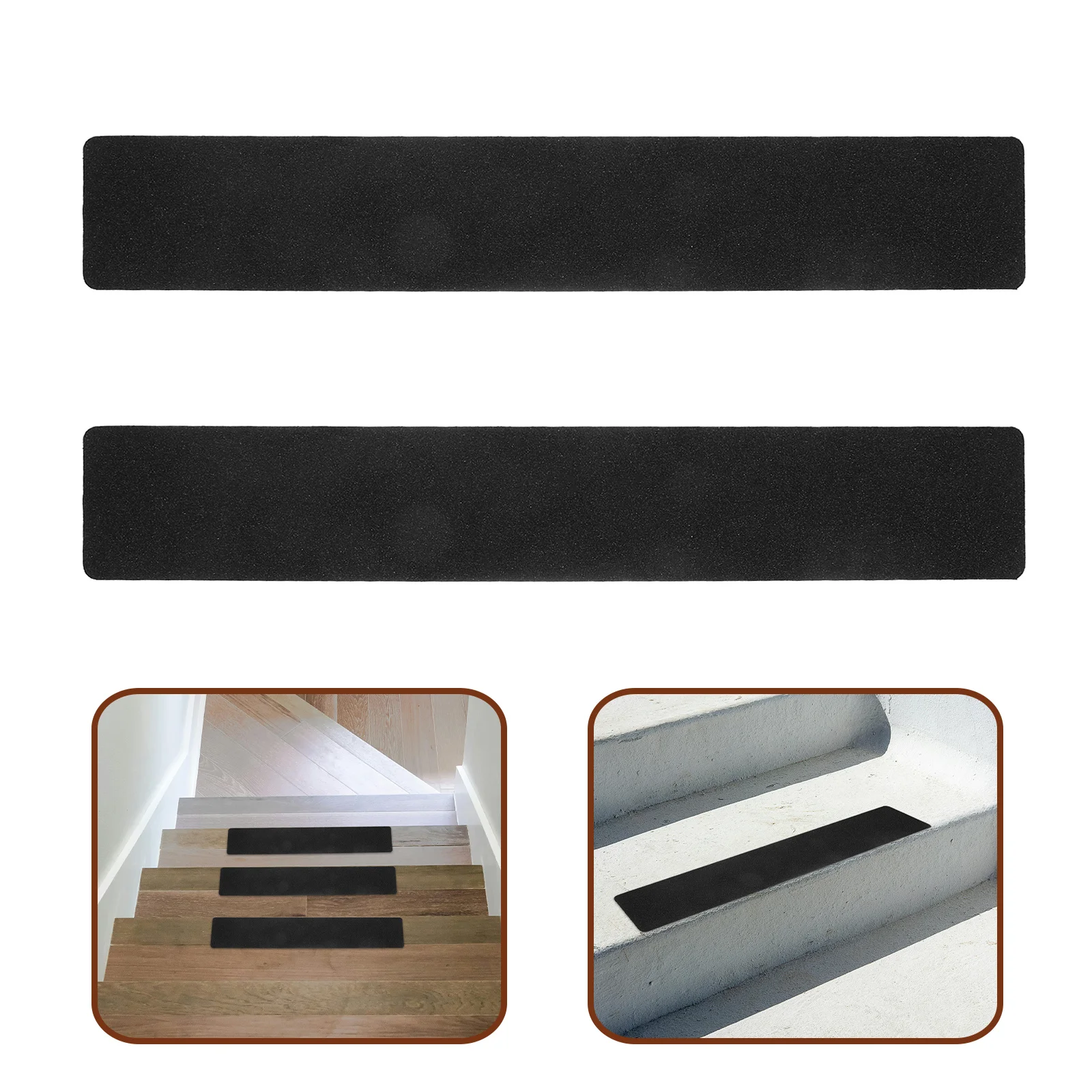 

10pcs Outdoor Stair Treads 24X4 Inch Anti-Slip Step Mats For Wood Steps Heavy-Duty Pre-Cut Adhesive Strips Non Skid Safety Tape