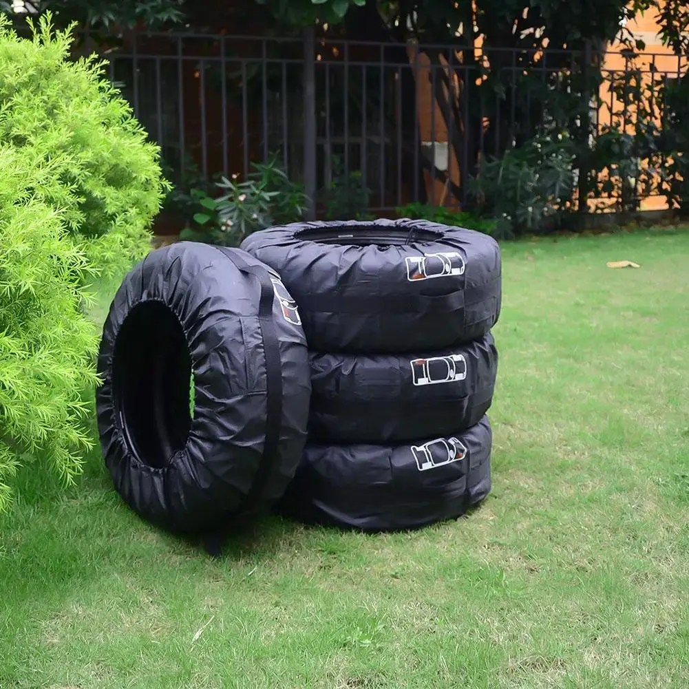 Car Tire Cover Tire Totes, Spare Tire Cover Auto Wheel Tires Storage Bags Vehicle Tyre Waterproof Dust-proof Protector