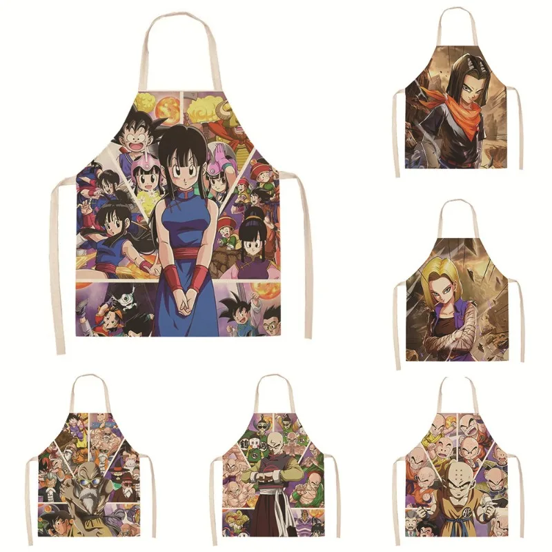 Dragon Ball Son Goku Cotton Canvas Fashion Men and Women Waterproof Grill Apron Breathable Kitchen Bar Shop Cafes Apron Gifts