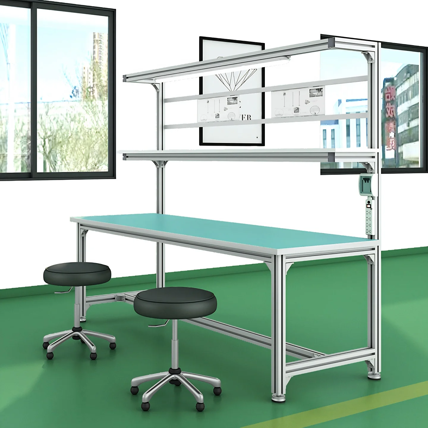Aluminum alloy profile anti-static workbench workshop production line inspection console multi-functional table customization