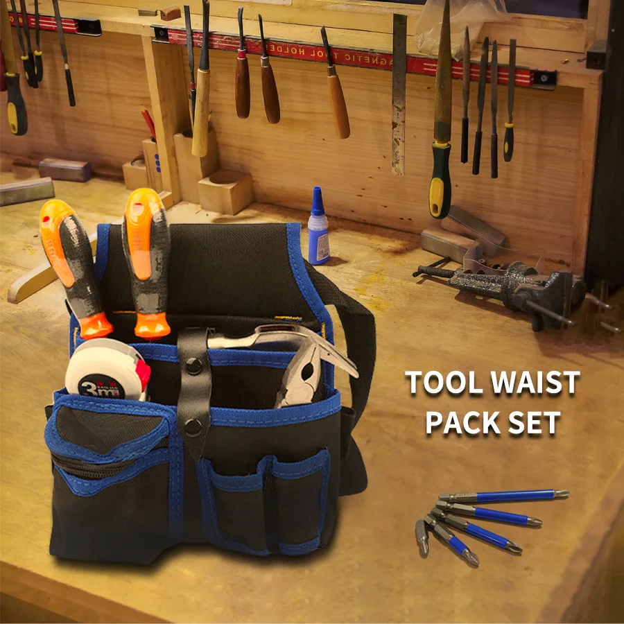 

Многофункциональная поясная сумка для аппаратных инструментов большой вместимости для удержания гаечных ключей, отверток, аппаратных инструментов, пакетная головка 5 шт.
