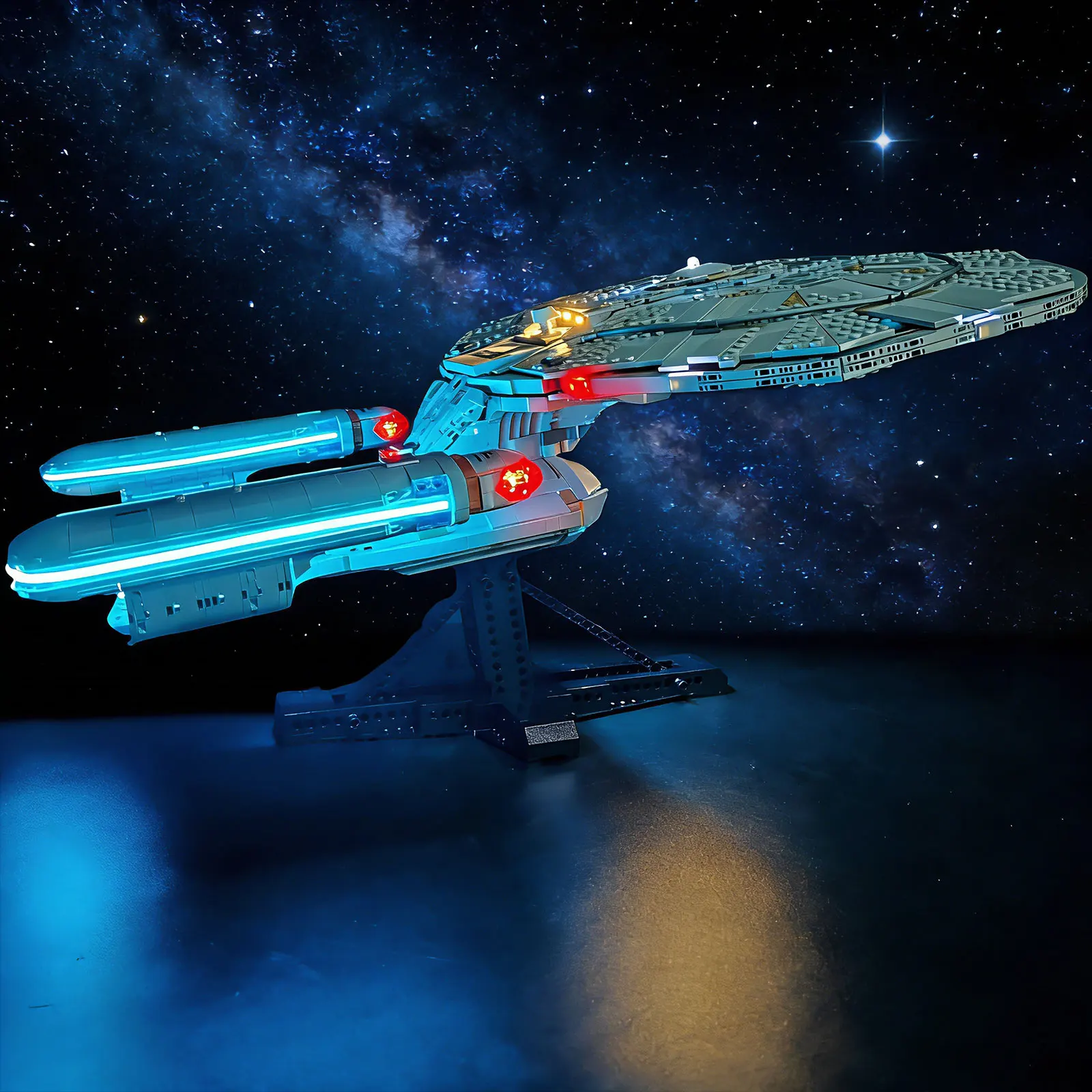 BRIXSPARK Beleuchtungsset kompatibel mit Lego 10356 U.S.S. Enterprise NCC-1701-D Bausatz |   Verbessertes Design Beleuchtungszubehör