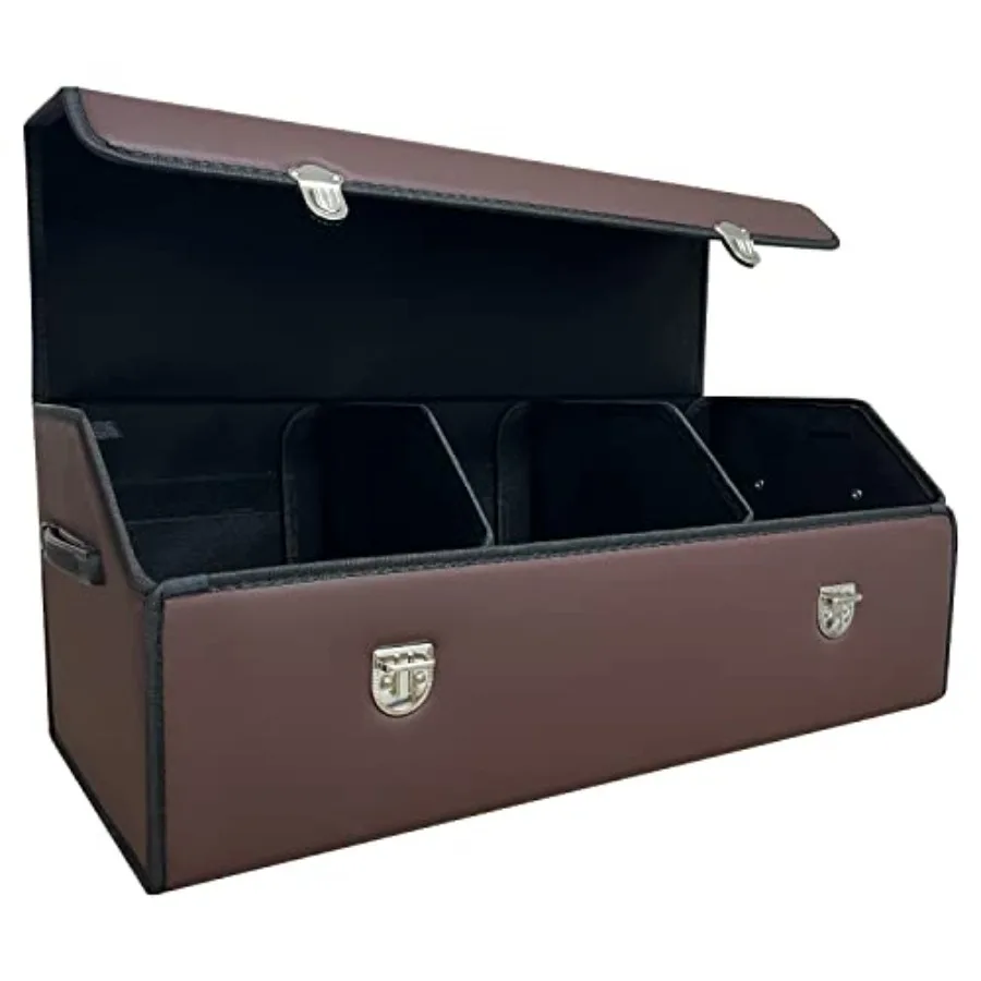 

Органайзер для багажника автомобиля с крышкой, складной, из искусственной кожи, с 3 отделениями, многофункциональный, для хранения грузов