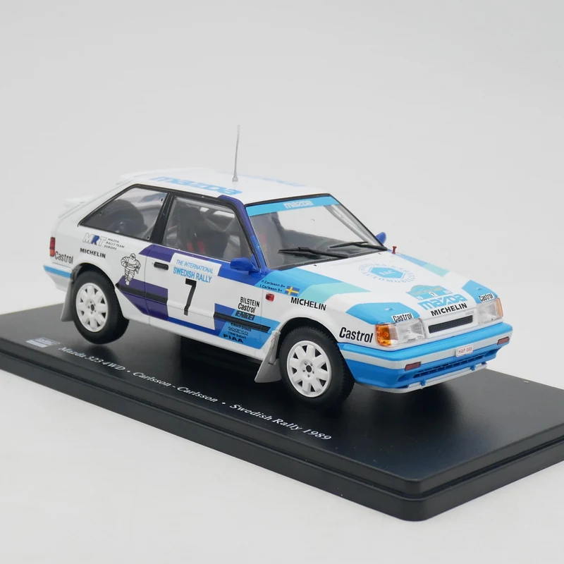 

Литой под давлением IXO масштаб 1:24 Mazda 323 4WD WRC 1989 Mazda раллийный автомобиль модель автомобиля из сплава Коллекционная игрушка в подарок сувенирный дисплей орнамент