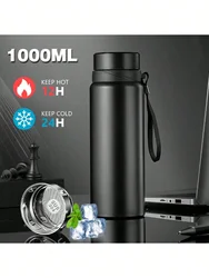 1L Thermal Water Bottle Keep Cold and Hot Water Bottle for Water Tea Coffee Vacuum Flasks Stainless Steel Bottle